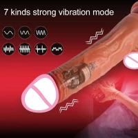 Realista 18 juguetes sexuales, vibrador telescópico femenino, productos para adultos, masturbación, pene grande, tapón anal, consolador, vibrador - details 1