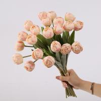 Ramas de tulipán artificiales de 7 cabezas, flor de tulipán de seda hecha a mano de tacto Real, flores falsas realistas, decoración del banquete de boda - details 14