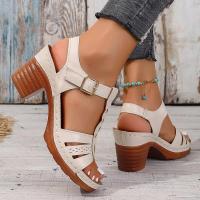 Sandalias de tacón grueso con una sola tira, transpirables, casuales, cómodas y a la moda para mujer, verano 2025 - details 3