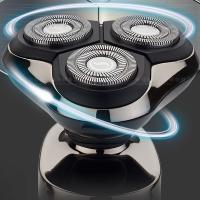 Kemei-Afeitadora eléctrica recargable por USB para hombre, máquina de afeitar con 3 cuchillas rotativas para Barba, en seco y húmedo, resistente al agua, con pantalla LCD - details 2