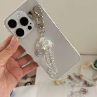 Llavero de medusas con conchas de mar y estrellas, cordón Y2K con tema oceánico, cordón para teléfono con cuentas, colgante colorido, abalorio para teléfono de medusas - details 6