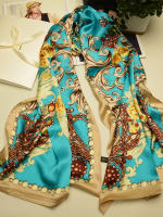 BYSIFA Bufanda de Seda Turquesa de Estilo Europeo Ideal para Primavera/Verano - details 4