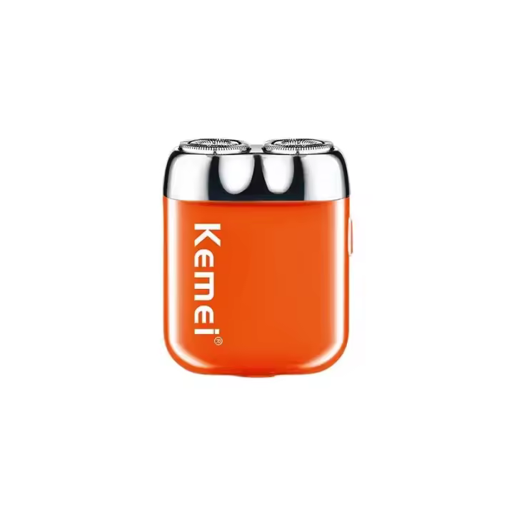 Kemei-Mini afeitadora de viaje de aleación para hombre, máquina de afeitar eléctrica portátil, inalámbrica, recargable por USB-C, IPX7, impermeable, magnética, cabeza desmontable - 1