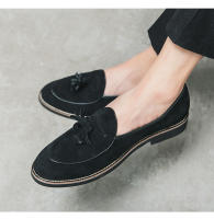 Mocasines de gamuza de gran tamaño, versión coreana de zapatos de cuero de traje de color sólido a la moda. - details 5