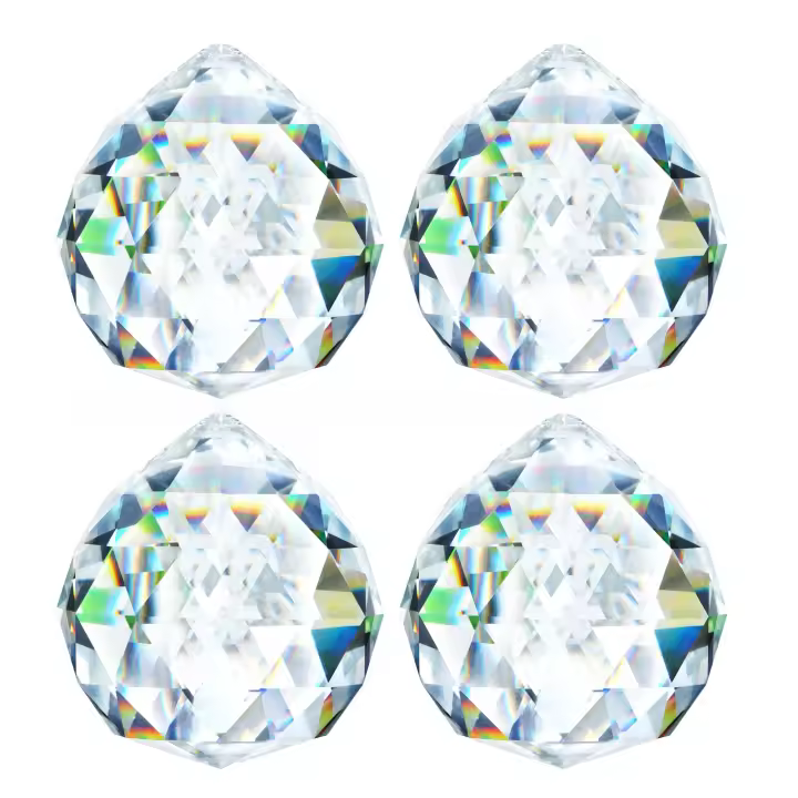Bola de Prismo de Cristal Transparente de 40MM Colgante de Arcoiris para el Hogar 4 Paquetes - 1