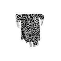 Vestido irregular de punto con tirantes de cintura alta y gasa con cuello en V y estampado de leopardo - details 29