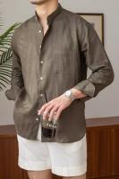 Camisa de Lino para Hombre Verano 2025 Cuello Henley Elegante Manga Larga Transpirable - details 3