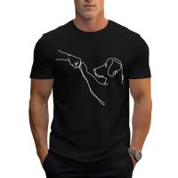 Camiseta deportiva informal para hombre, camiseta holgada con estampado divertido de perro y manga corta con cuello redondo - details 0