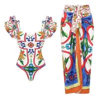 Conjunto de bikini con volantes para mujer, bikini brasileño estampado, traje de baño con falda, traje de playa para niña 2024 - details 23