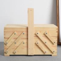 Caja de costura de madera, caja de almacenamiento de joyas, estuche organizador de cosméticos para el hogar - details 6