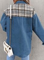 Chaqueta vaquera de manga larga para mujer, camisa a cuadros con botones, Tops de otoño e invierno - details 5