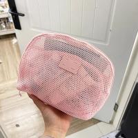 Bolsa de maquillaje de malla semicircular, bolsa ligera para lápiz labial, bolsa de cosméticos transparente, bolsa de lavado con cremallera, bolsa de almacenamiento para artículos de tocador, baño - details 16