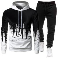 Sudaderas con capucha y pantalones de cintura elástica para hombre, conjuntos de dos piezas informales para exteriores, trajes deportivos de moda para hombre, Otoño e Invierno - details 6