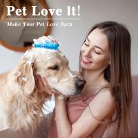 Cepillo de baño para perros con mango ajustable, cepillo de champú para perros, cepillo de ducha para perros con mango ajustable, adecuado para Deshedding, lavado, masaje y cuidado de mascotas, 2 piezas - details 0