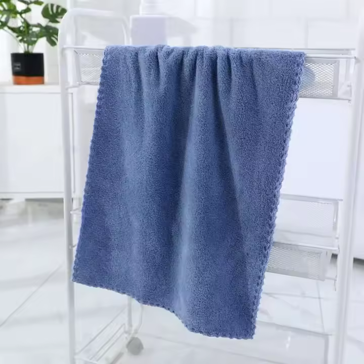 Toalla Veet de Coral liso, toallas faciales de baño suaves absorbentes de alta microfibra engrosadas, 35x75cm - 1