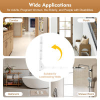 Asiento de ducha plegable de 90 °, taburete de baño montado en la pared, máx. 130kg/286,6 lbs, 32x34cm/12,6x13,38 pulgadas, blanco - details 6