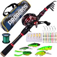 Caña de pescar telescópica de fibra de carbono de 7 pies con combo de carrete giratorio/baitcasting, mar, agua salada, agua dulce, agua dulce, hielo, lubina, juego de - details 6