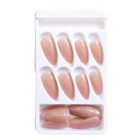Almendra Beige brillante falsa sin estimulación, uñas artificiales a presión, suministro de salón profesional - details 2