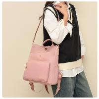 Bolso de mujer, nueva mochila con textura de cuero suave, estilo coreano, mochila escolar retro de moda, bolso de viaje de tendencia de color sólido simple - details 9