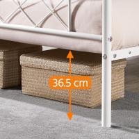 Cama Doble 140 x 200 cm con Espacio Almacenamiento Bajo Marco Metal Altura del Suelo 32 cm Blanco - details 24