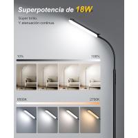 Lámpara de Piso de Alta Brillo de 18W Control Remoto y Táctil Ajuste Lineal de Temperatura de Color y Brillo para Sala de Estar, Dormitorio, Oficina - details 1