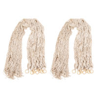 Cortinas de macramé tejidas a mano, divisor de habitación colgante de 2 paneles, cortinas bohemias decorativas para armario y pared - details 7