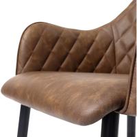 Silla de Comedor con Brazo Tapizada de PU con Estilo Vintage Capacidad de Carga de 110kg - details 4