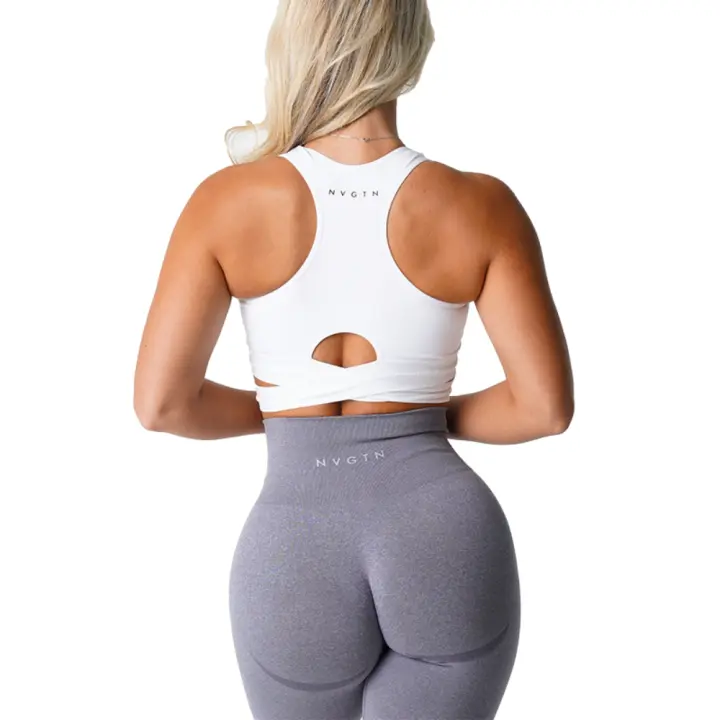 Nvgtn-Sujetador sin costuras para mujer, ropa interior deportiva de licra, elástica, transpirable, realce de pecho, ocio - 1