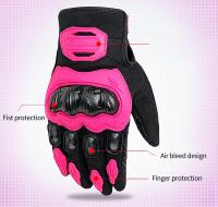 Guantes de motocicleta transpirables para hombre y mujer, manoplas protectoras de color negro, verde, rojo y rosa, tallas M a XXL - details 5