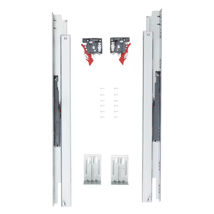 SucceBuy 10 pares de rieles de montaje lateral inferior de cajón de 533,4 mm, pista de acero de extensión de rodamiento de bolas resistente, guías de guía silenciosas de cierre suave, corredores de cocina con mecanismo de bloqueo, 100 libras - 1