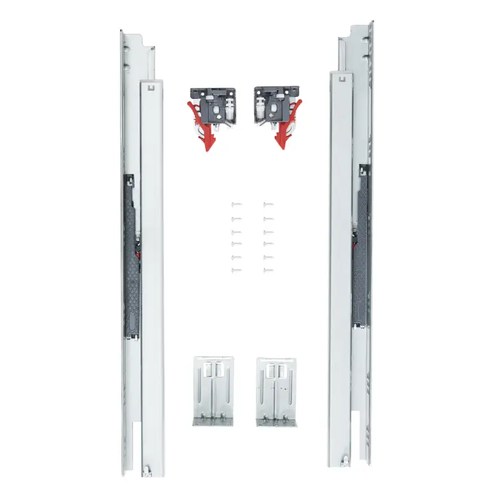 SucceBuy 10 pares de rieles de montaje lateral inferior de cajón de 533,4 mm, pista de acero de extensión de rodamiento de bolas resistente, guías de guía silenciosas de cierre suave, corredores de cocina con mecanismo de bloqueo, 100 libras - 1