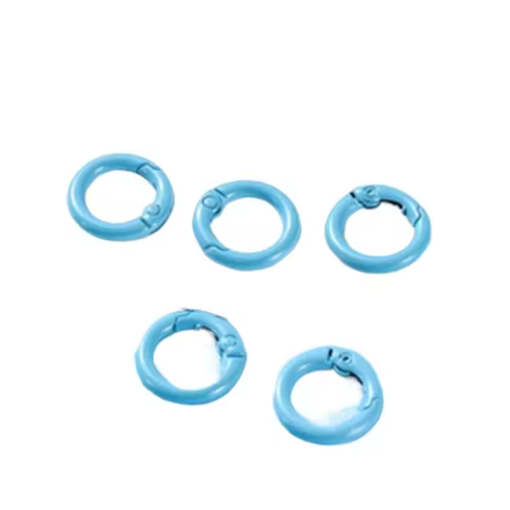 5 uds DIY 25mm O Ring llavero Clips colorido duradero que se puede abrir mosquetón redondo Metal resorte cierre cadena de perro - 1