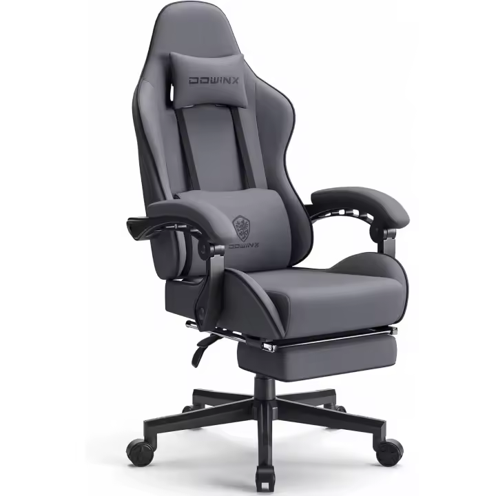 Silla Gaming Ergonómica Tejida de Tela con Cojín de Muelles Silla Gamer con Reposacabezas - 1