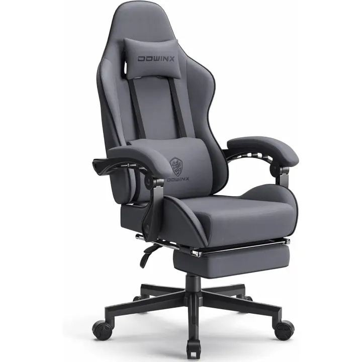 Silla Gaming Ergonómica Tejida de Tela con Cojín de Muelles Silla Gamer con Reposacabezas - 1