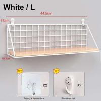 Estantes montados no perforados, perchas de madera para salón, cestas de iluminación para dormitorio, decoraciones de pared, organizadores - details 10