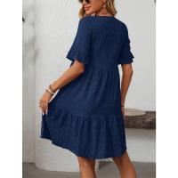 Vestido elegante de manga corta, holgado e informal, nueva colección primavera-verano 2025. - details 5