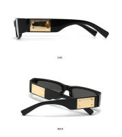 Toyear-gafas de sol rectangulares para hombre y mujer, lentes de sol de marca de lujo, montura pequeña, clásicas, estilo Punk, Vintage, cuadradas - details 7