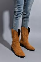 Botas Martin para mujer, otoño e invierno, nuevas botas a media pantorrilla, botas cortas de tacón grueso con punta puntiaguda bordada a la moda - details 1