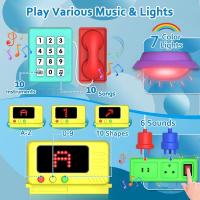 Juguetes para niños pequeños, tablero ocupado Montessori Musical, juguete educativo temprano para niños pequeños, juguete de desarrollo de habilidades motoras, edad Foral - details 2