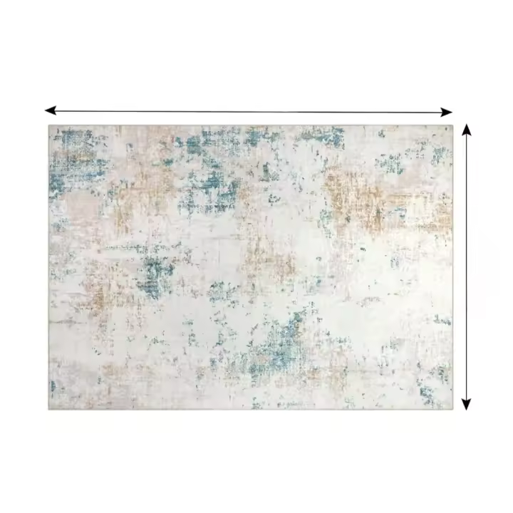 Alfombra de Salón Antideslizante Beige Lavable en Lavadora Diseño Moderno para Dormitorio, Comedor - 1