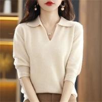 Suéteres de Punto para Mujer Ropa Cálida de Moda, Suéter Informal de Manga Larga con Cuello en V, Top Holgado, Otoño e Invierno, Novedad de 2025 - details 3