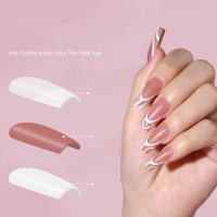 120pcs Uñas Postizas De Acrílico Mediano Cuadrado En Colores Marrón Rosa Base Mate Falsas Uñas Para Mujeres Y Niñas Estilo Francés - details 2