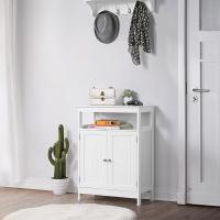 Mueble Auxiliar de Baño con Puerta Mueble Baño de Madera con Estante Ajustable 60x30x80 cm Blanco - details 7