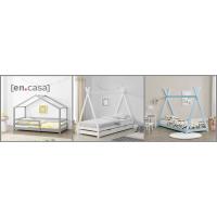 Cama para niños Tipi Carpa Indio 80x160 cm Marco de cama para niños Cama de Pino macizo Blanco