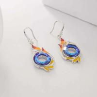 Pendientes de plata con forma de animal, pendientes de pinza para el pelo de serpiente y colibrí, pájaro fénix inmortal, hermosos regalos de joyería para - details 18