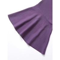 Vestidos cortos de punto estilo patinadora para mujer, cuello redondo, manga asimétrica con pliegues, línea A, primavera 2025 - details 4