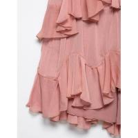 BUNO-vestido de fiesta ajustado para mujer, minivestido corto ajustado, sin mangas, con espalda descubierta y cuello bajo, volantes escalonados, verano 2025 - details 5
