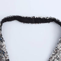 TRAFZA-Tops plateados sin mangas con cuello en V para mujer, camisetas sin mangas con decoración de lentejuelas y Espalda descubierta, Top corto de verano para mujer - details 3