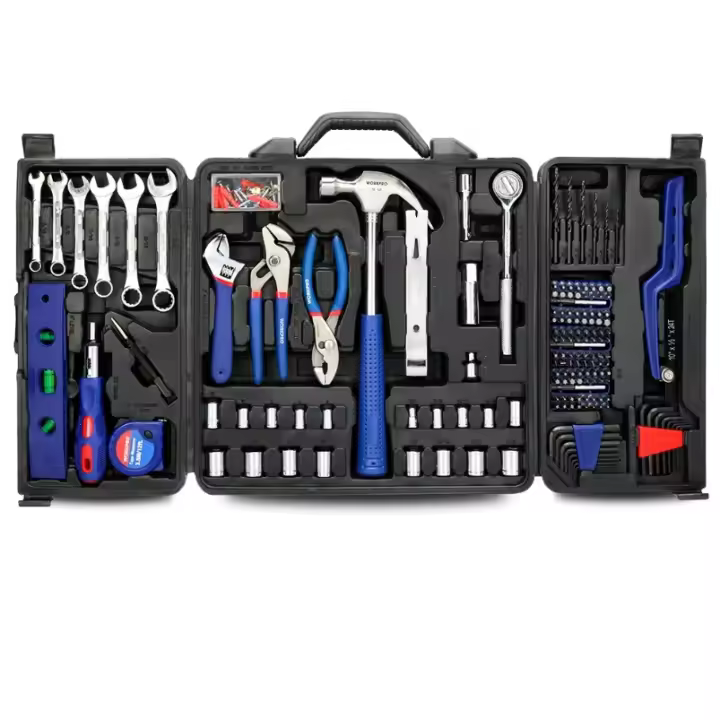 Juego de Herramientas WORKPRO 201PC para Hogar Instrumentos a Mano Juego de Enchufes Ratchet Alicates Tijeras Destornilladores - 1