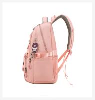 Mochila escolar grande de nailon para chicas adolescentes, morral impermeable para ordenador portátil, color negro - details 11